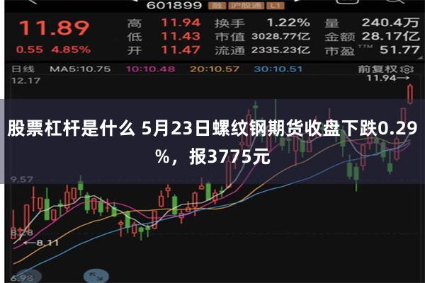 股票杠杆是什么 5月23日螺纹钢期货收盘下跌0.29%，报3775元