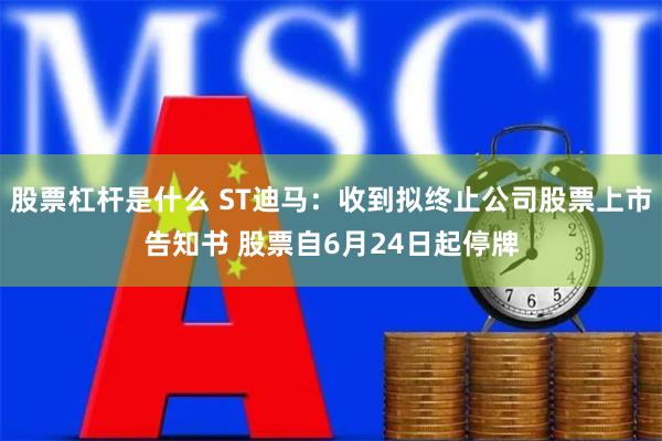 股票杠杆是什么 ST迪马：收到拟终止公司股票上市告知书 