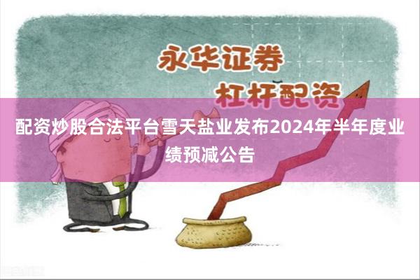 配资炒股合法平台雪天盐业发布2024年半年度业绩预减公告